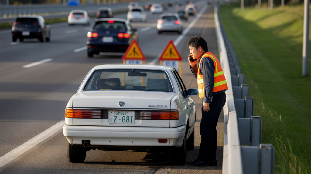 高速道路で車が故障したらどうする？安全確保とロードサービスの呼び方