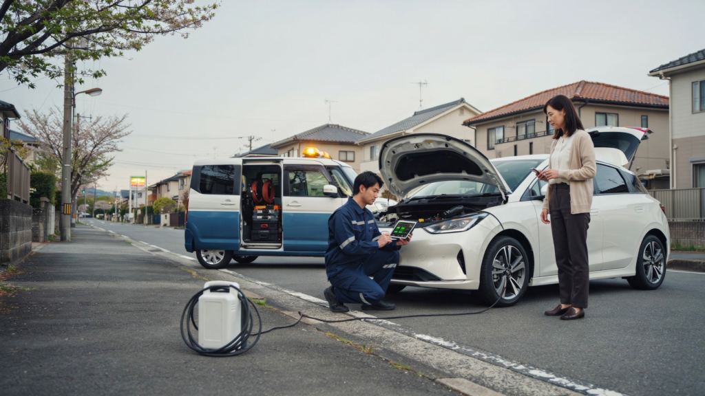 ロードサービスでEV車は対応できる？電気自動車特有の注意点を解説