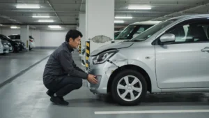 駐車場で壁や柱にぶつけたらどうする？自走できるか判断するポイント